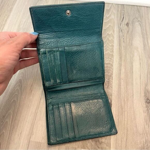 Furla Green Soft Leather Fold Out Wallet with Zippered Coin Pocket - Picture 6 of 9